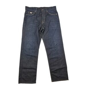 Hugo Boss Men's Blue Jeans Size 36x30  Alabama Dark Wash Straight Leg Denim